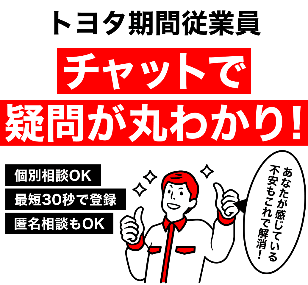 トヨタ期間従業員 チャットで疑問が丸わかり！